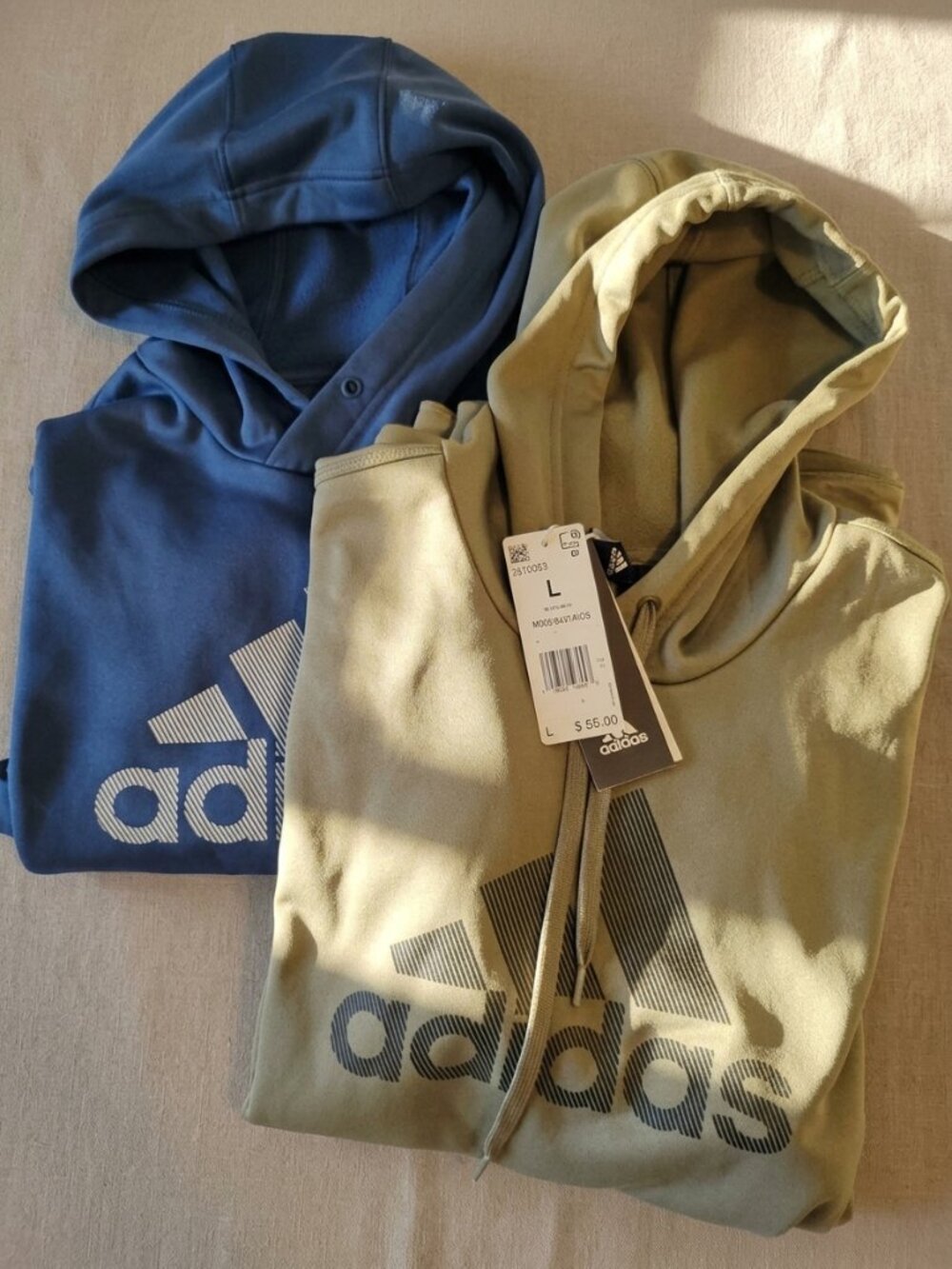 Adidas Hoodie Bundle – Olive/Khaki & Teal, Size L